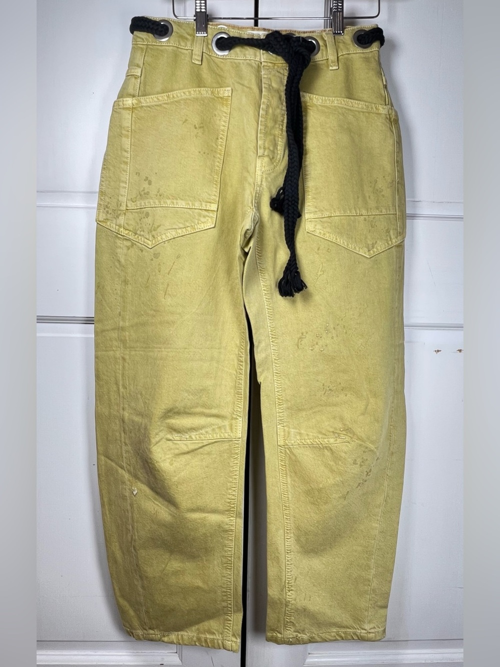 NWOT We The Free Moxie Barrel Jean Citrine Dream Splatter Paint Design Sz 24, 28 - Picture 2 of 9